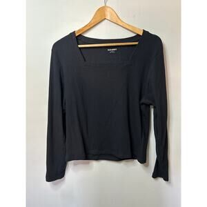Old Navy Black Square Neck Ripped Long Sleeve Size XL